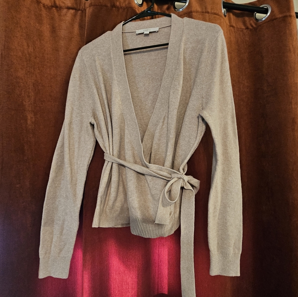 LOFT Women's Beige Wrap Sweater